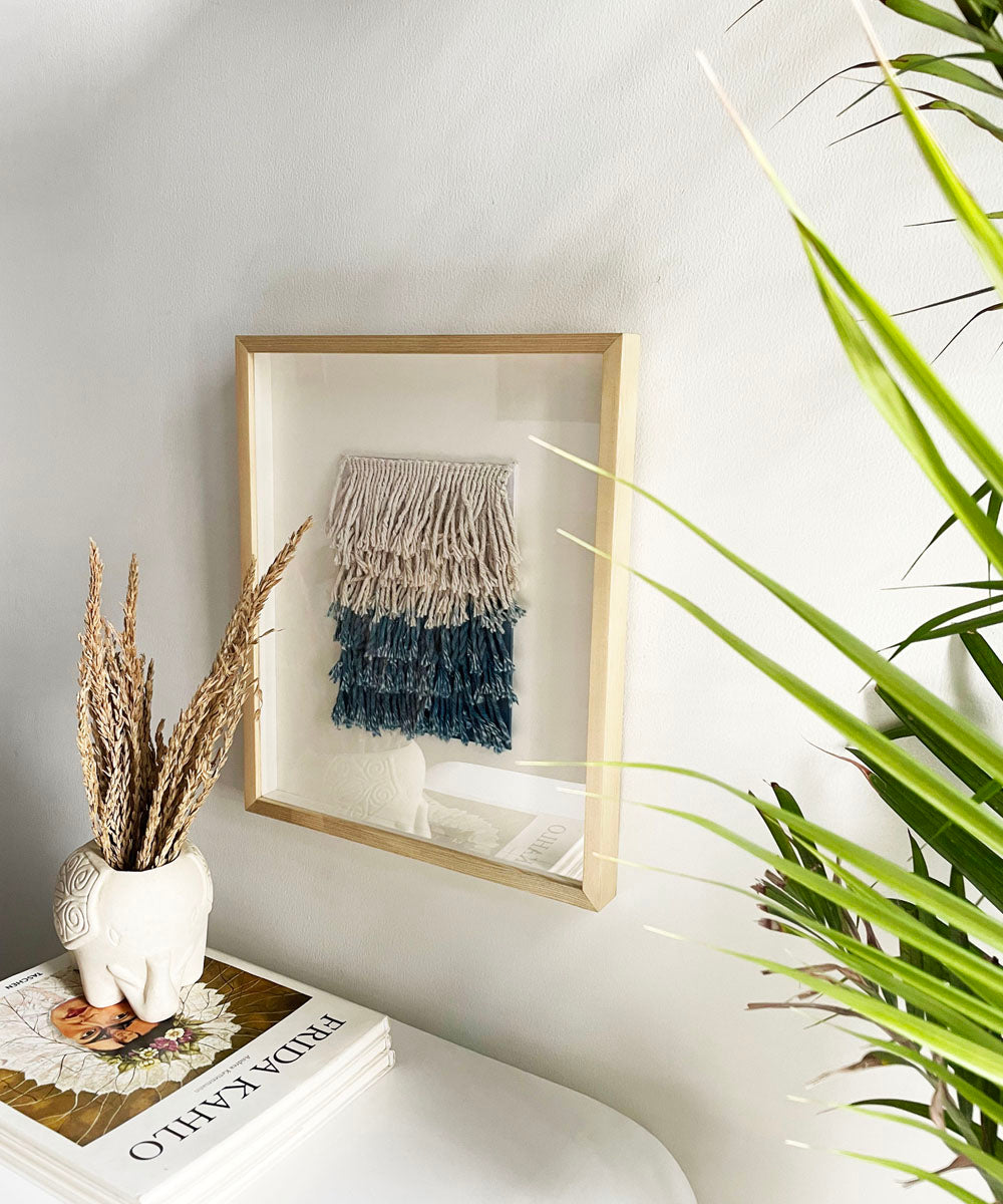 Ombre Blue Fringed Wall Art