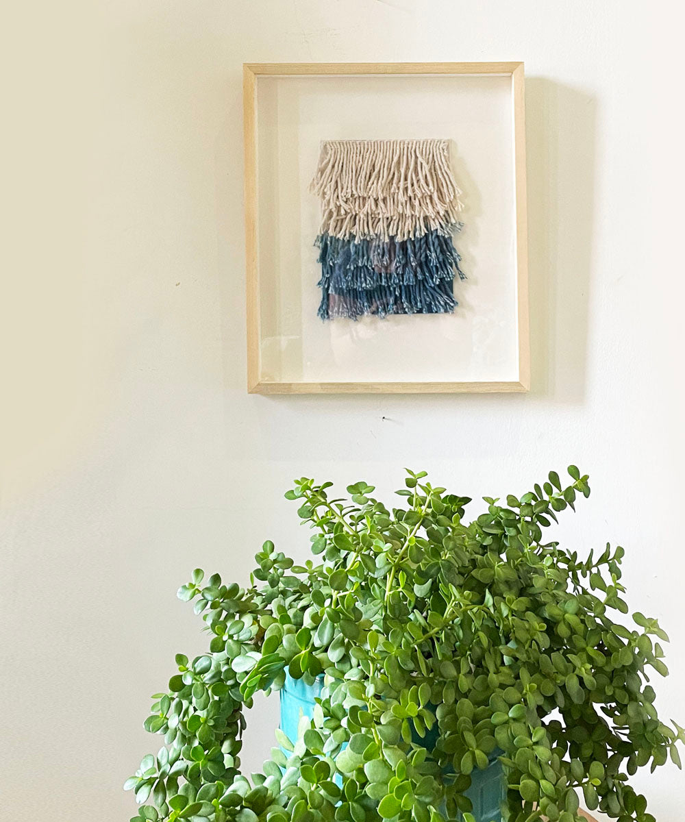 Ombre Blue Fringed Wall Art