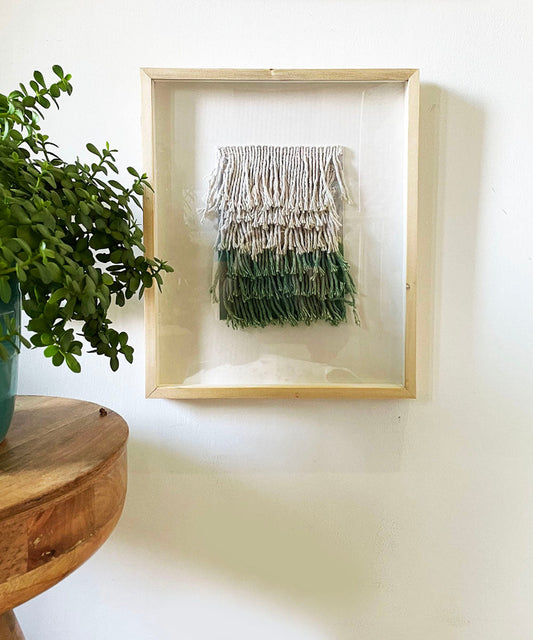 Ombre Green Fringed Wall Art