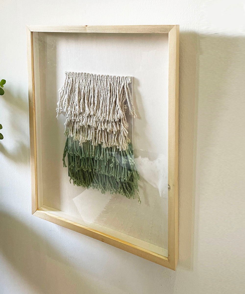 Ombre Green Fringed Wall Art