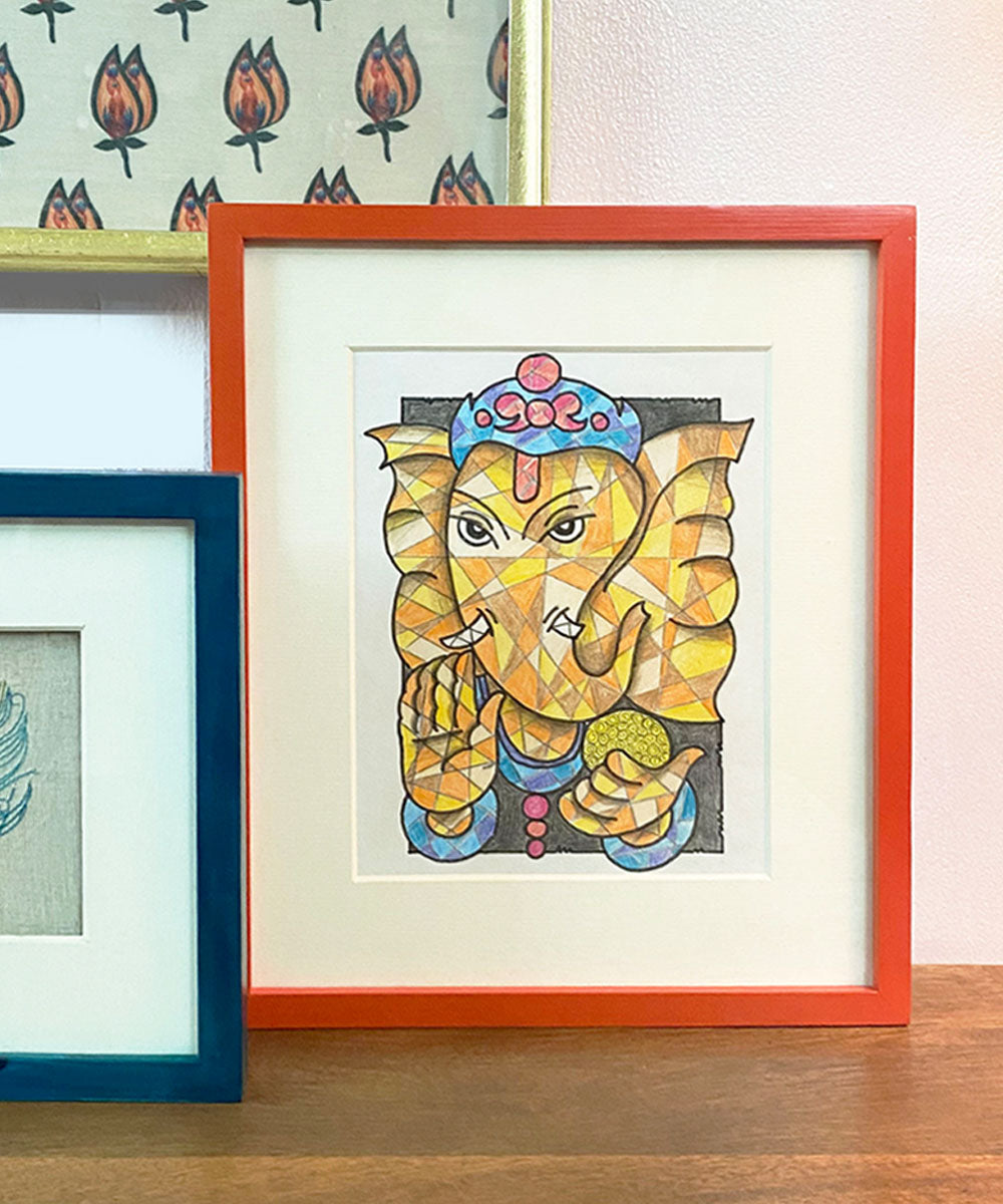 The Yellow Ganesha Wall Art