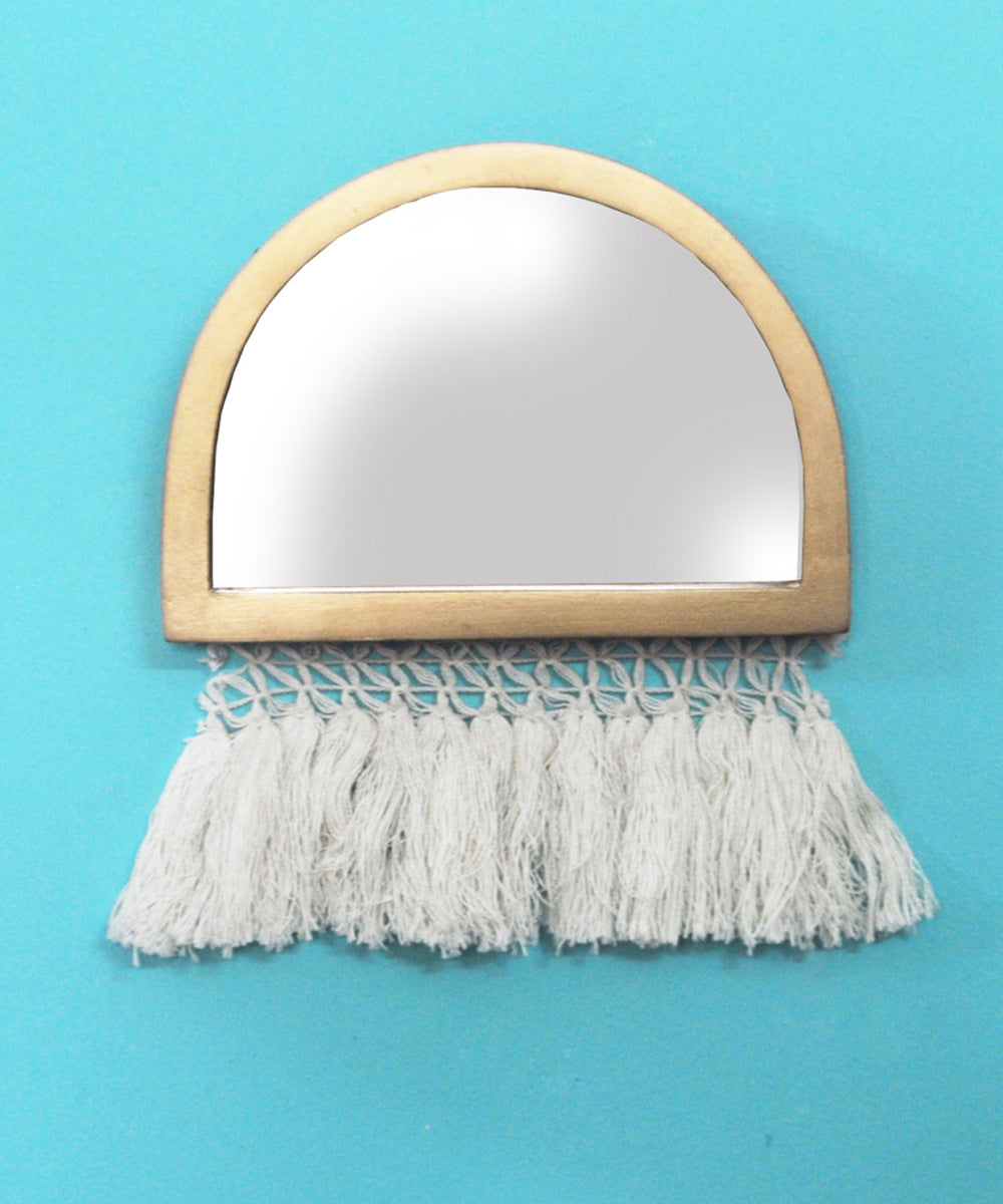 Fringed Half Moon Mirrors Set Of Three