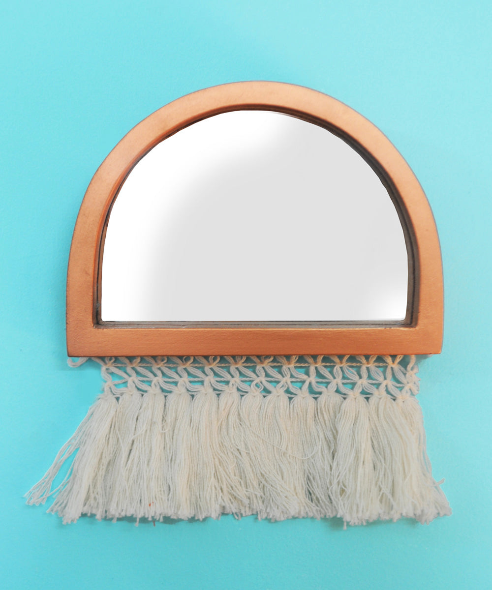 Fringed Half Moon Mirrors Set Of Three